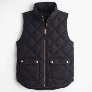 J. Crew Black Quilted Vest
